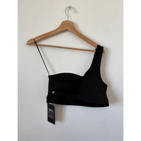 New Fabletics Asymmetrical Low Impact Bra – Black – Size Medium - Picture 4 of 4